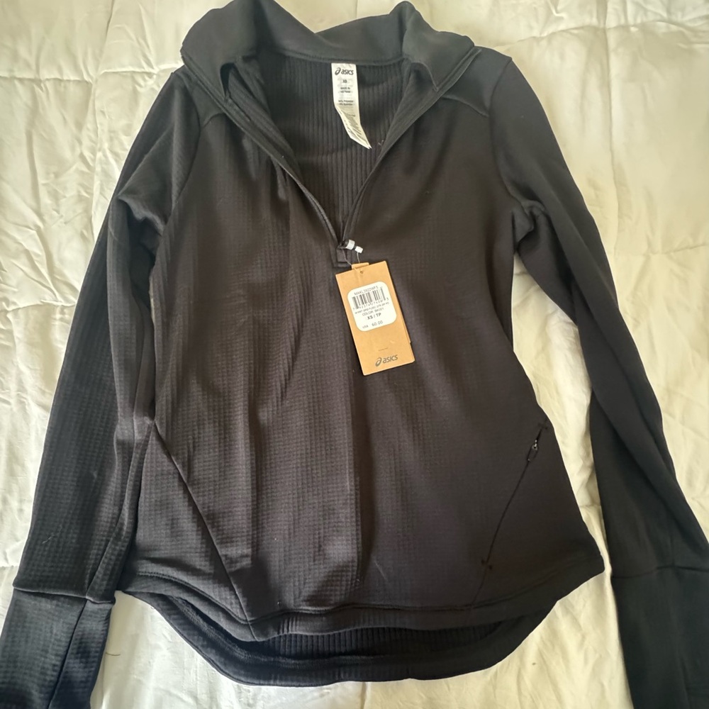 Asics Charcoal Quarter-Zip Top